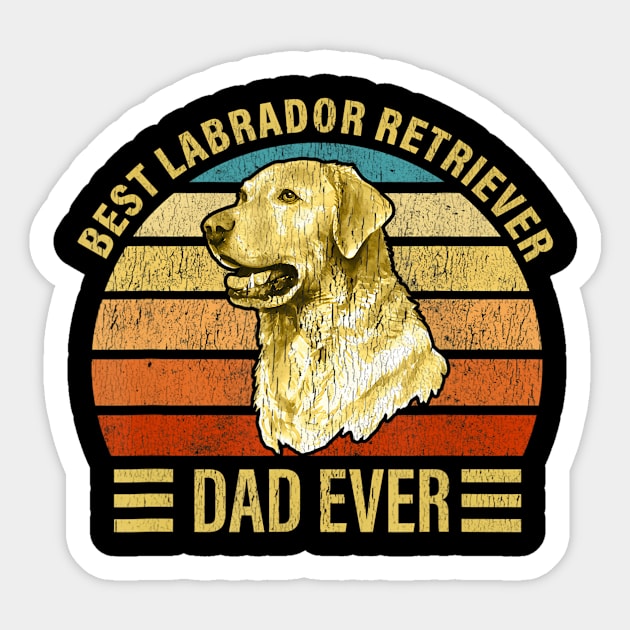 Best Labrador Retriever Dad Ever Retro Vintage Lab Dog Lover Sticker by mccloysitarh